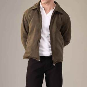 Mens Wool Blend Stand Collar Bomber Jacket Warm Fleece Lined Winter Casual Streetwear Outerwear with Zipper Closure - Product Image 1