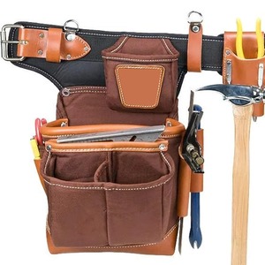 Wholesale OEM Latest Model High Quality Heavy Duty Leather Mixed Fabric Waterproof Adjustable Strap Tool Bag Professional Tool - Product Image 2