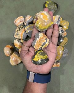 Vente en gros Fait à la Main Style Feng Shui Bourdon Jaspe Gemme Coeur Puffy Cristal Spirituel Pierre de Guérison Type Agate - Product Image 6