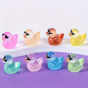 24 Canards Lumineux avec Lunettes de Soleil, Mini Figurines d'Animaux en Résine, Ornements de Jardin pour Jardin Féerique, Accessoires Artistiques, 24 Canards Lumineux - Product Image 6