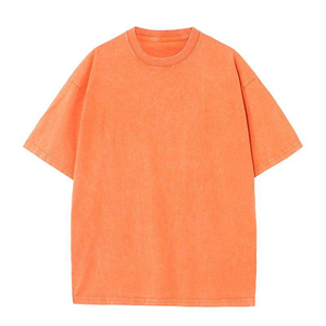 เสื้อยืดคอกลมแขนสั้นทรงโอเวอร์ไซส์สีดำผ้าฝ้ายเจอร์ซีย์สำหรับผู้ชาย สไตล์ลำลอง สีพื้น ซักแล้ว ทรงหลวม - Product Image 4