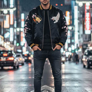 Chaqueta Sukajan Moderna Bordada de Invierno para Hombre, Tela Satén Lisa, Ecológica, Transpirable, Ligera y Elegante - Product Image 6