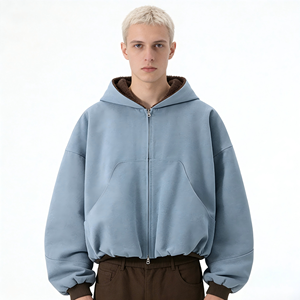 Chaqueta Casual de Otoño para Hombre con Cremallera, Estilo Vintage, Nueva Tendencia, Capucha de Felpa con Contraste de Color, Material de Lona, Marca Street - Product Image 1