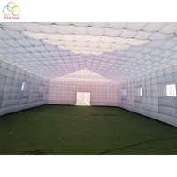 12X10X4.5M grande tente gonflable grise de cube d'air d'éclairage menée pour des événements exposition ou camping d'église militaire de partie
