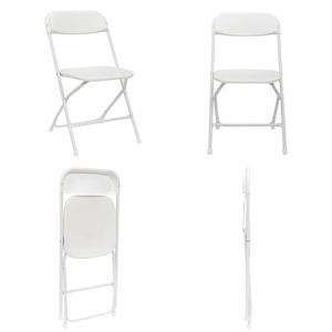 Sedia Pieghevole da Giardino Classica Bianca 4 Pezzi in Plastica Stampata a Iniezione Design Classico - Product Image 4