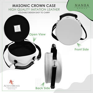 Freemason Masonic Fez Cap Case Premium Imitation Leather Zipper Closure Customizable Portable <b>Hat</b> Storage Display <b>Box</b> - Product Image 2