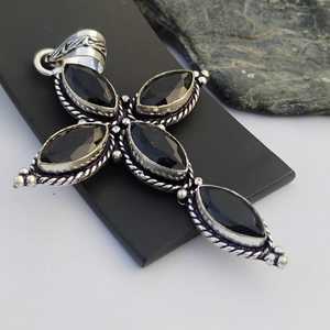 Hermoso colgante de ónix negro, plata de ley 925, joyería hecha a mano, regalo elegante para mujer, cumpleaños - Product Image 5