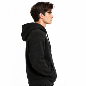 Sudadera con Capucha de Punto Waffle para Hombre, Manga Larga, Térmica, Informal, Deportiva, de Invierno, Personalizada, al por Mayor, Estilo Urbano - Product Image 2