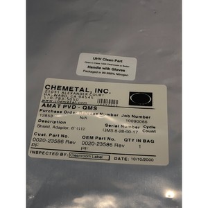 AMAT 0020-23586 ADAPTADOR DE PROTECCIÓN 8"WAFER G-12, 152780 - Equipo y Piezas de Semiconductores de Confianza de Tradicción Global - Product Image 1