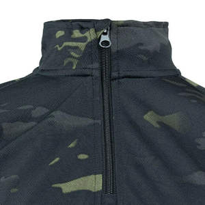 Quick Dry Men's Tactical Hunting Camouflage 1/4 Zip Baselayer Long Sleeve Breathable Moisture Wicking Outdoor Performance <b>Shirt</b> - Product Image 5