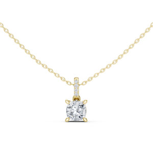 จี้เพชรทรงคุชชั่นและทรงกลมเพาะเลี้ยงในห้องปฏิบัติการ ทองคำ 14K สีเหลือง สำหรับผู้หญิง |   ชุดทำงาน |   เพชรที่เพิ่งเพาะเลี้ยง - Product Image 1