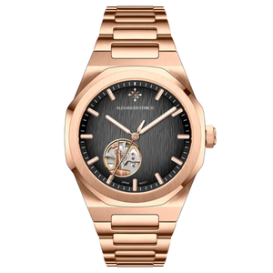 นาฬิกาข้อมือผู้ชาย รุ่น Round Alexander Ferros 9292R/01 หน้าปัดแซฟไฟร์ ปุ่มกดแบบซ่อน ตัวล็อคแบบซ่อน ตัวเรือนสแตนเลสสตีล กันน้ำ ระบบจักรกล ออโตเมติก สปอร์ต - Product Image 1