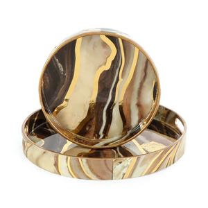 Enamel Tray with Vintage Print Catering Enamel Serving Tray Decorative Kitchen Enamel Tray Enamel Tray for Outdoor Use - Product Image 4