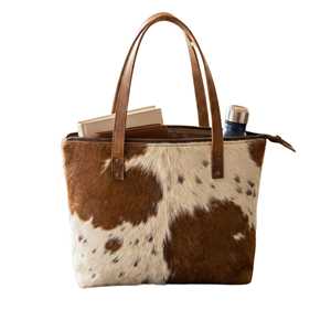 Sac fourre-tout en cuir véritable pour femme avec fermeture éclair, style vintage, grande capacité, usage quotidien, couleur et logo personnalisables LHTB-0123 - Product Image 1