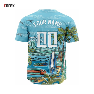 Maillot de baseball rose Corex imprimé intégral pour homme – Vêtement de sport respirant en polyester à manches courtes, coupe classique, imprimé numériquement - Product Image 5