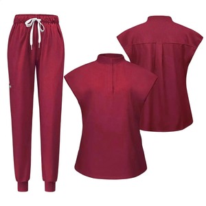 Nouveaux uniformes d'hôpital respirants en rayonne tissée, blouses médicales zippées unisexes, pantalons d'infirmière à manches courtes avec logo personnalisé - Product Image 5