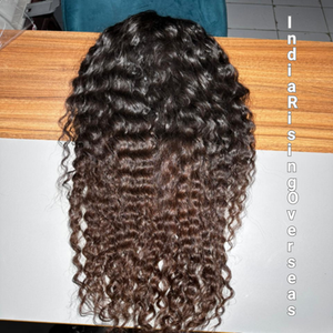 Peluca de Cabello Humano Remy Indio de un Solo Donante, Rizado, con Frente de Encaje 13x4 HD, Longitud Media, 250% de Densidad - Product Image 1