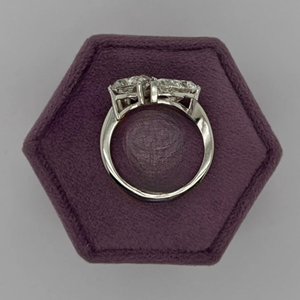 3.5 ct IGI CERTIFIED Toi et Moi <b>Two</b> <b>Stone</b> Pear and Oval Cut <b>Two</b> Lab Diamond Solitaire Engagement <b>Ring</b> - Product Image 5