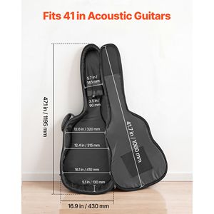 Étui rigide pour guitare acoustique 47,1 pouces, coque rigide Oxford, étui de voyage protecteur avec compartiment pour accessoires et rembourrage en mousse - Product Image 2