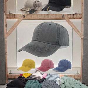 Casquettes de baseball vintage unisexe, casquette à 6 panneaux en coton réglable, casquette de papa unie couleur unie, casquette de baseball sportive délavée, haute qualité OEM - Product Image 4
