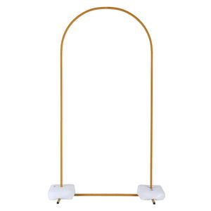 Arco Regolabile in Ferro Giallo Dorato per Matrimoni, Tetto ad Arco, Cornice Quadrata per Porta 100x200cm, con Sacca d'Acqua e Chiodi da Terra - Product Image 5