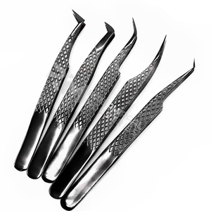 แหนบต่อขนตา RMI รุ่นใหม่มาแรง สีดำ พลาสมา ชิน แบบ 5 แฉก 45 องศา / แหนบปลายตรง ชุดเซ็ต - Product Image 1