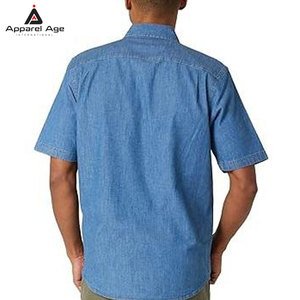 เสื้อเชิ้ตยีนส์ผู้ชายราคาโรงงาน คุณภาพสูง สีน้ำเงิน สไตล์ลำลอง สำหรับผู้ชาย สั่งซื้อจำนวนมาก ขายส่งจากผู้ผลิต - Product Image 2