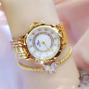 Women Quartz Wrist <b>Watch</b> <b>Diamond</b> Dial Stainless Steel Band Round Analog Bracelet <b>Watch</b> Daily Wear - Product Image 2