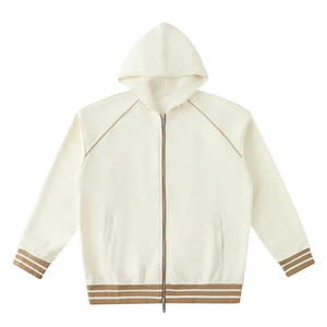 เสื้อฮู้ดซิปแบบโอเวอร์ไซส์ ผ้าคอตตอนหนา 380GSM ทรงบ็อกซี่ สั่งทำได้ ทรงหลวม สไตล์ลำลอง สีพื้น แฟชั่น ปักลาย 3 มิติ สำหรับผู้ชาย - Product Image 5