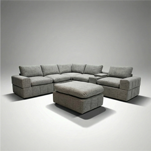 Sofá Modular de Tela Gaston Único con Otomana, Muebles Modernos de Lujo para Sala de Estar - Product Image 5