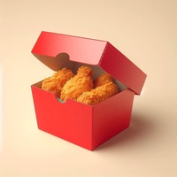 Emballage en papier jetable écologique pliable sur mesure pour poulet frit, matériaux recyclés, revêtement UV, pour sushi, chips de pommes de terre