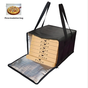 Bolsa de transporte de tela Oxford 600D con doble cremallera y asa, aislada, para pizza y cosméticos, con patrón de letras, para envío transfronterizo - Product Image 4