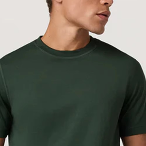 เสื้อยืดคอกลมแขนสั้นสีเขียวเข้มสำหรับผู้ชาย ทรงปกติ ผ้าฝ้ายเจอร์ซีย์ สวมใส่สบาย ระบายอากาศได้ดี พิมพ์ลายโลโก้ด้านหน้า - Product Image 5