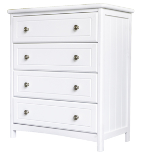 Commode en bois spacieuse à 4 tiroirs, armoire de rangement pratique et organiseur de vêtements pour chambre à coucher - Product Image 1