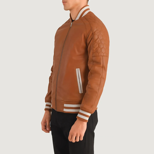 Men's Black PU <b>Leather</b> Bomber <b>Jacket</b> Regular Fit Stand Collar Button Closure Solid Color Casual Autumn Wear - Product Image 5