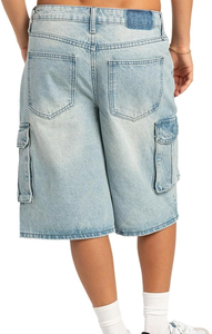 Pantalones Cortos Cargo Retro de Verano para Hombre, con Logotipo Personalizado, Multibolsillos, Lavables, Estilo Desgastado, Holgados, Hip Hop Urbano - Product Image 2