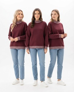 Professional Modern Daily Women Oversized Mockneck <b>Long</b> <b>Sweatshirt</b> Cozy Fabric Wear OEM Service Pullover Oversized Mockneck - Product Image 5