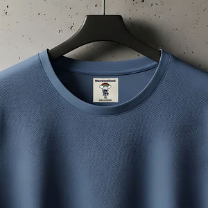 Etiquetas de tela lavables de damasco tejido con logotipo personalizado, de calidad, asequibles, con diseño de etiqueta para el cuello, tamaños personalizados y pliegues en los extremos para prendas. - Product Image 1