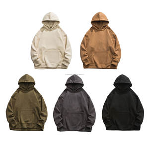 Vente en gros de sweats à capuche épais 420G pour hommes sweats à capuche pour hommes 100% polyester tissu suédé surdimensionné polaire vierge sweats à capuche pour hommes/ - Product Image 2