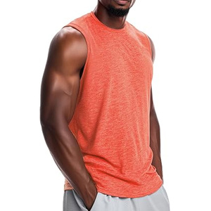 Personaliza tu propia marca: Camiseta sin mangas para hombre, corte ajustado, color liso, de secado rápido, estilo único y holgado. - Product Image 3