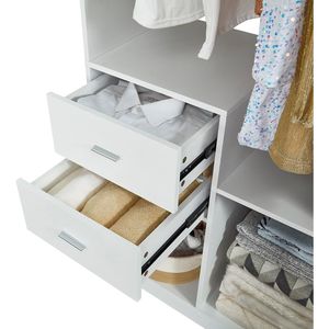 Système moderne d'organisation de placard à 4 tiroirs avec 2 rails suspendus Système d'étagères de placard de chambre à coucher - Product Image 5