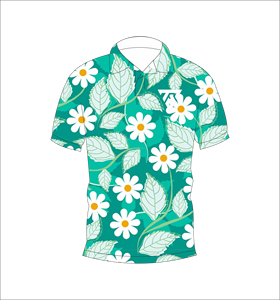 Camisa Polo Floral Verde para Hombre, Sublimación Personalizada, Manga Corta, Verano, Casual, Transpirable, Ligera, para Golf - Product Image 1