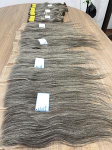 Prix usine haute qualité 100% Extensions de cheveux humains couleur grise fermeture à lacet frontale grand stock pas de perte ou d'emmêlement - Product Image 5