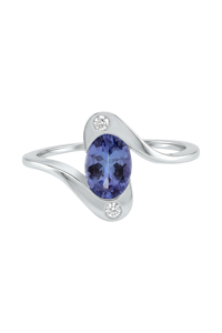 Anillo de Tanzanita y Diamantes en Plata de Ley 92.5 KLSR-11809 - Product Image 3