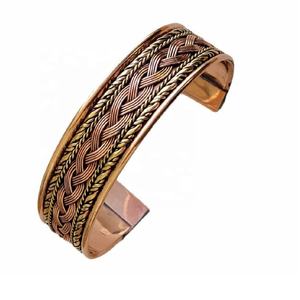 High Quality Two Tone <b>Pure</b> <b>Copper</b> Cuff <b>Bracelet</b> Handmade <b>Copper</b> <b>Bracelet</b> <b>Pure</b> Solid <b>Copper</b> Cuff Bangle in Wholesale Price - Product Image 1