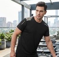 Kaos Pria Lengan Pendek O-Neck Cepat Kering Warna Solid Regular Fit Kasual Rajutan Poliester