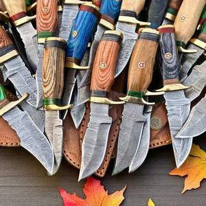 Cuchillo de Caza de Hoja Fija de Alta Calidad al por Mayor, Cuchillos de Caza de Acero de Damasco para Camping - Product Image 4