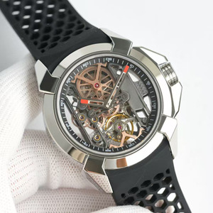 A Luxurious Silver Bezel Casual Business Sports <b>Skeletonized</b> <b>Automatic</b> Mechanical Men's <b>Watch</b> Inheriting Craftsmanship - Product Image 1