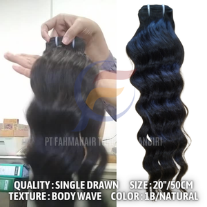 Nueva llegada 100% extensiones de cabello humano Remy virgen Indonesia trama doble textura ondulada Natural Super doble puntas de cabello dibujadas Top - Product Image 2