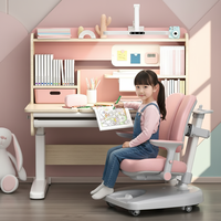 Table d'apprentissage ergonomique moderne en bois pour enfants, mobilier de maison, salon, bureau d'étude réglable en hauteur pour enfants, ensemble chaise et étagère